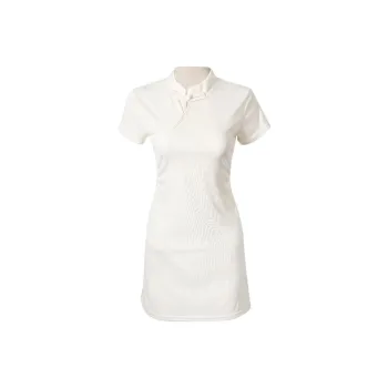 PAIN OR PLEASURE Short Sleeved Dresses Women's Beige Apricot