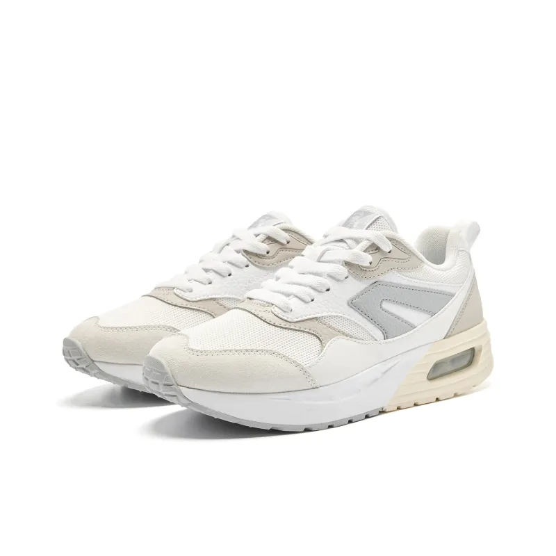 QIAODAN Abrasion Resistant Lightweight Height Increasing Low Top Casual Shoes Women's Jordan White Pumice-2