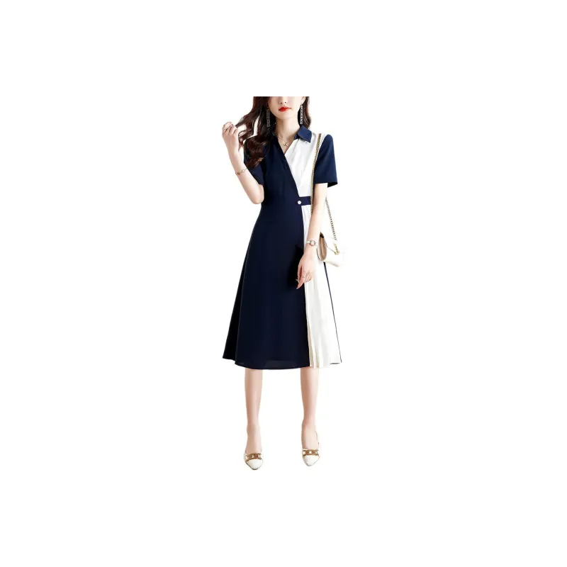 XWI Short Sleeved Dresses Women's Navy Blue-0