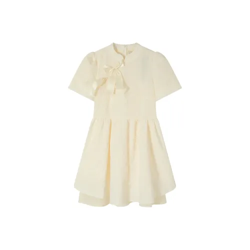 ONE PASS STUDIO Short-Sleeved Dresses Women's Ecru