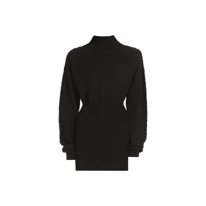 SportMax Turtleneck Knitted Mini Dress-0