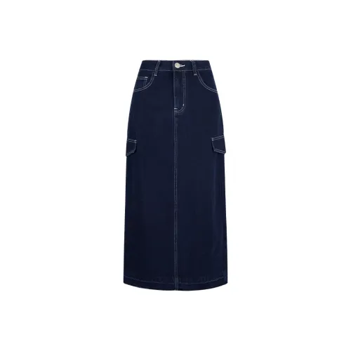 JESSYLINE Denim Long Skirt Women's Denim Blue