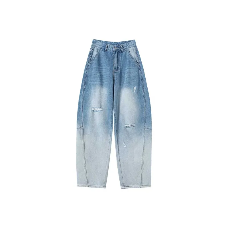 FAWENXIANGZI Jeans Women's Gradient Blue-0