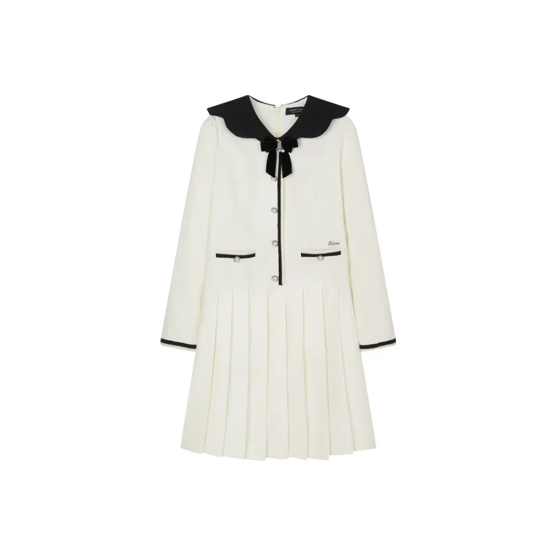 Teenie Weenie Long Sleeved Dresses Women's Ivory White-0