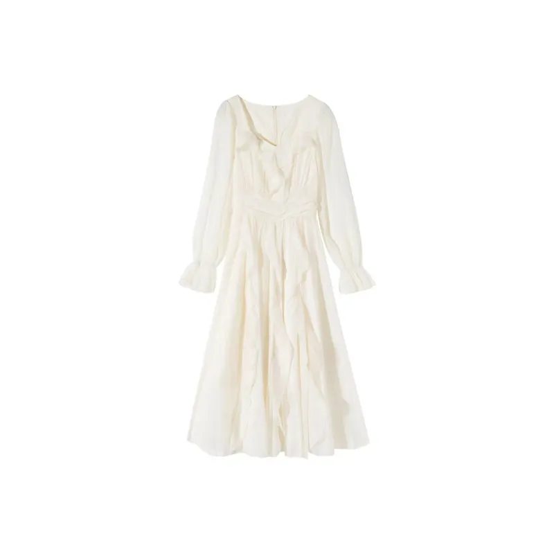 JOSR Long Sleeved Dresses Women's Apricot-0