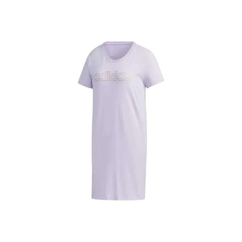 Adidas Short Sleeved Dress Women's Purple-0