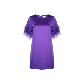 PAROSH Short Sleeved Dresses Women's Purple