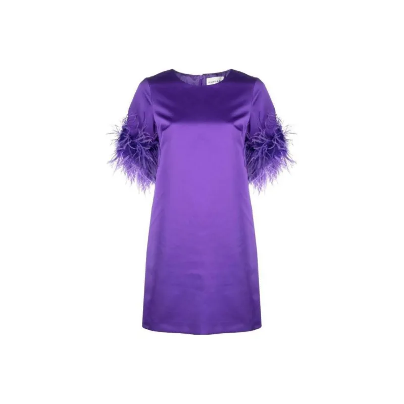 PAROSH Short Sleeved Dresses Women's Purple-0