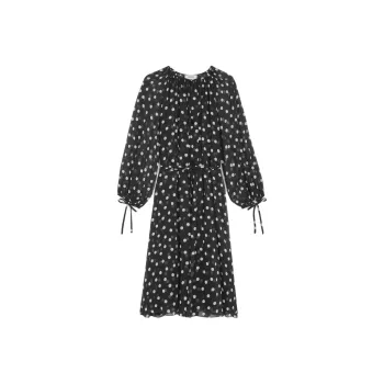 CELINE Folk Dress In Silk Georgette
