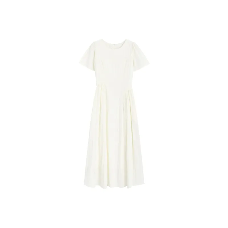 SNZX Short Sleeved Dresses Women's Avocado Beige-0