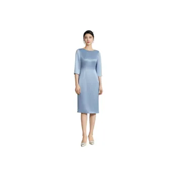 BBLLUUEE Long Sleeved Dress Women's Moonlight Blue