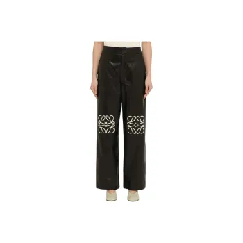 LOEWE Leather Pants Women's Black