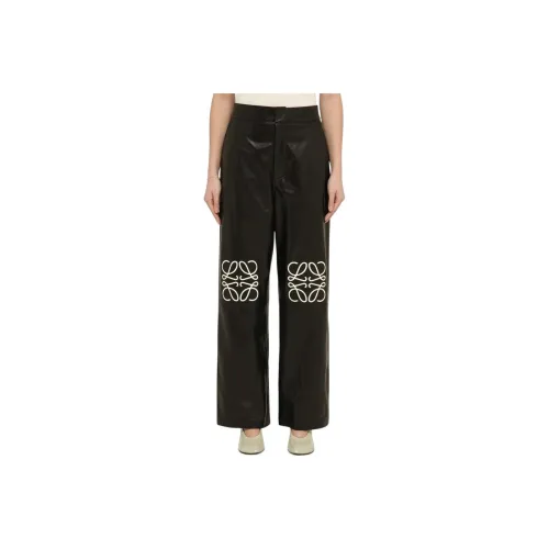 LOEWE Leather Pants Women's Black