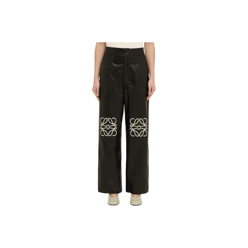 LOEWE Leather Pants Women's Black-0