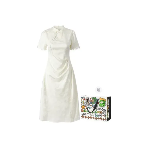 ZVJH Short Sleeved Dresses Women's Apricot
