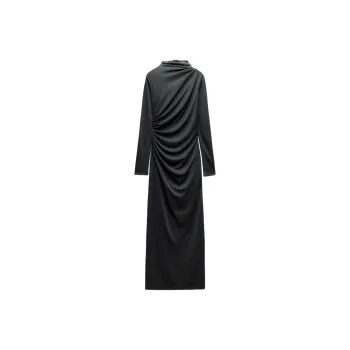 ZARA Trf Long-Sleeved Dresses Women's Dark Green