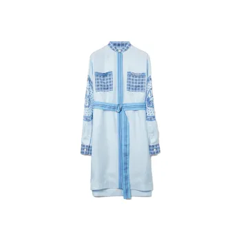 Burberry Monument Printed Satin Shirt Dress