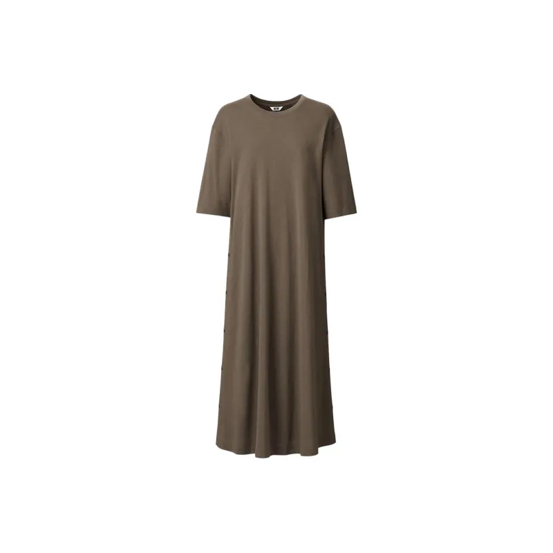 UNIQLO SS24 Short-Sleeved Dresses Women's Dark Brown-0