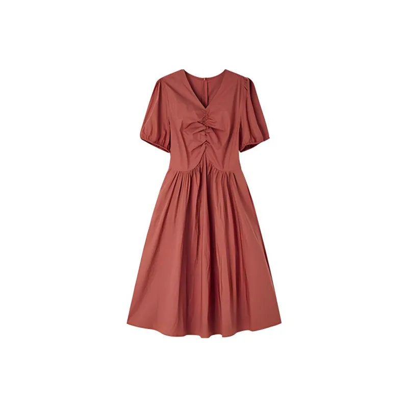 Mt Short Sleeved Dresses Women's Berry Red-0