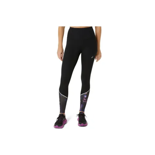 Asics ROADLITE SHOW Leggings Women's High Performance Black/Daring Magenta
