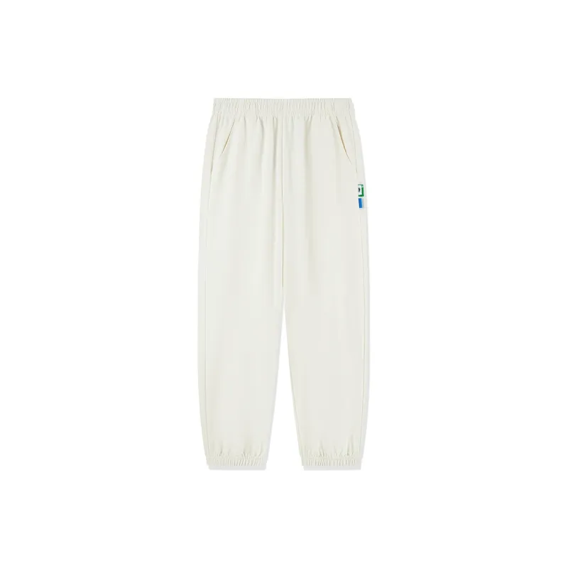 QIAODAN Knitted Sweatpants Women's Cream White-0