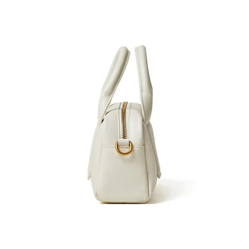 ROBERTA DI CAMERINO Cow Leather Shoulder Bag, Crossbody Bag, Handbag Women's Black/Milkshake White-5