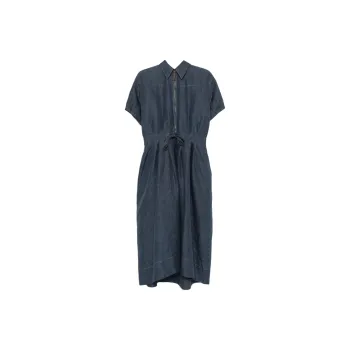 Brunello Cucinelli Bow Detailed Denim Dress