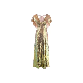 TEMPERLEY LONDON Bardot Sequinned Iridescent Gown