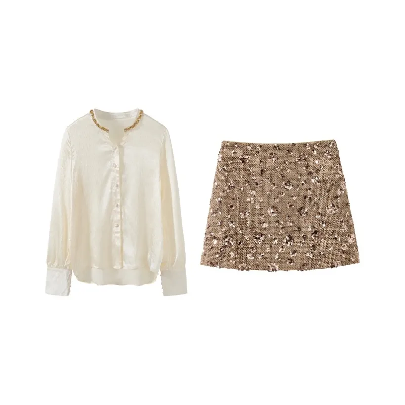 Fish Rabbits Skirt Set Women's Apricot-0