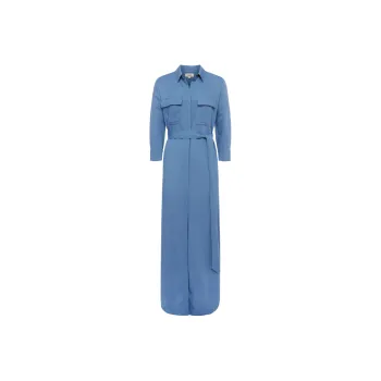 L'AGENCE Cameron Linen blend Shirt Dress