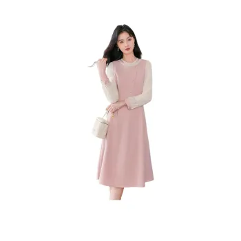 Like The Age Of Water Long Sleeved Dress Women's Pink