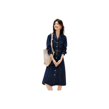 XWI Long Sleeved Dresses Women's Denim Blue