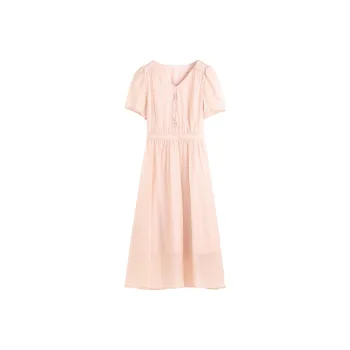 Hang Yi Court Short Sleeved Dresses Women's Pink