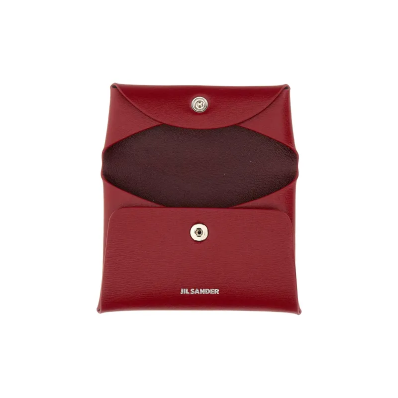JIL SANDER Cow Leather Card Holder Women's Red-2