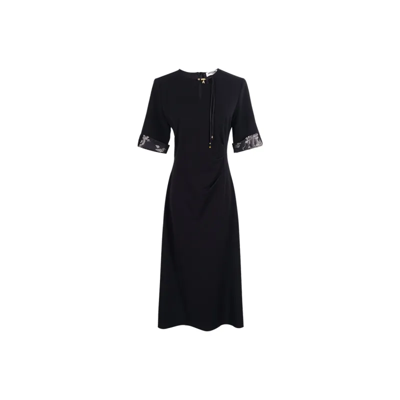 MISSSHINE Short Sleeved Dresses Women's Black-0