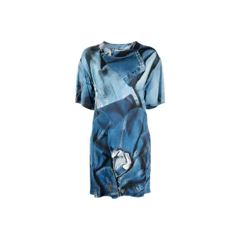 MOSCHINO Short Sleeved Dresses Women's Blue