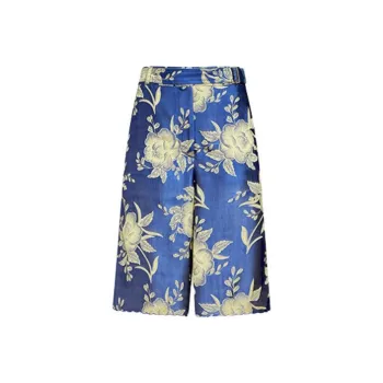 ETRO Floral Jacquard Belted Wide Leg Shorts