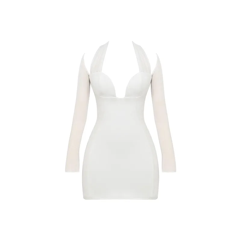 HOUSE OF CB HOLLY Long Sleeved Dress Women's WHITE/White-7