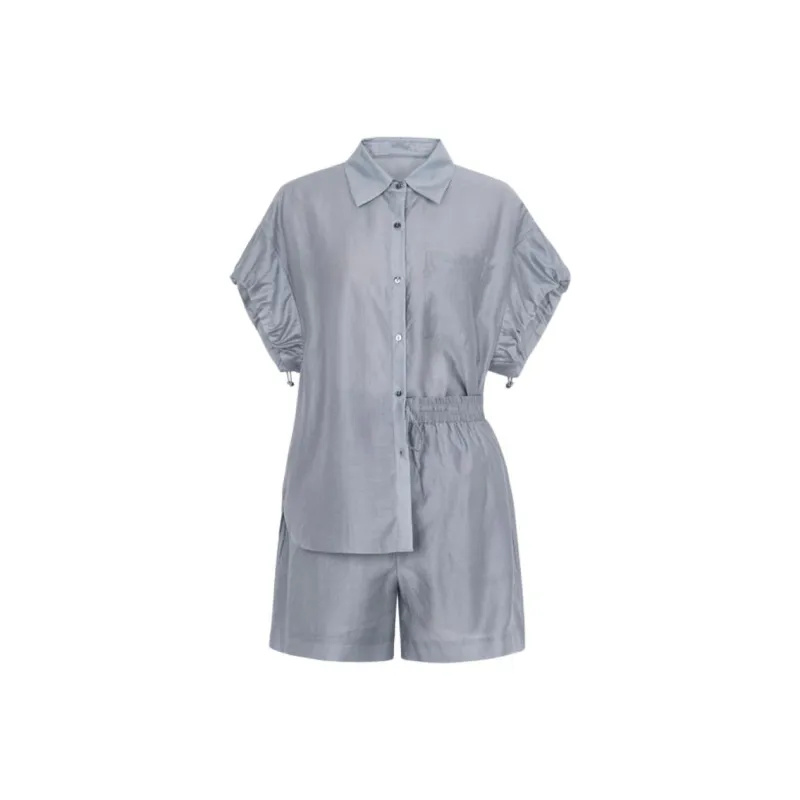 XG Shirt Matching Set Women's Gray Blue-0