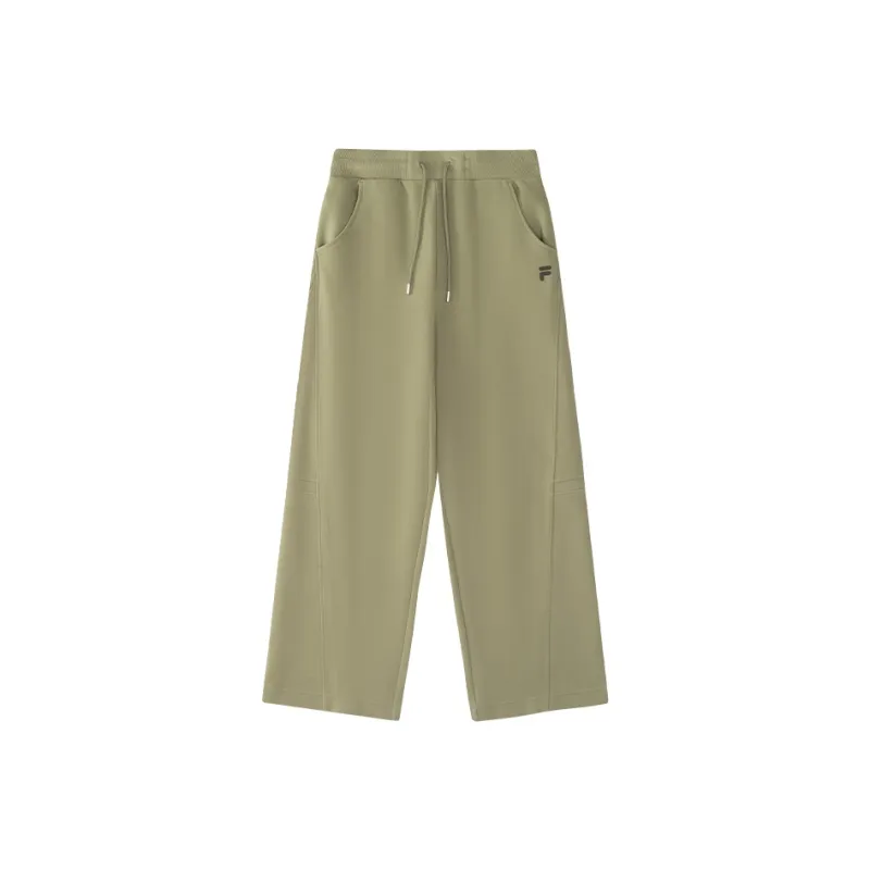 FILA FUSION Knitted Sports Pants Women's Dark Brown Khaki-0