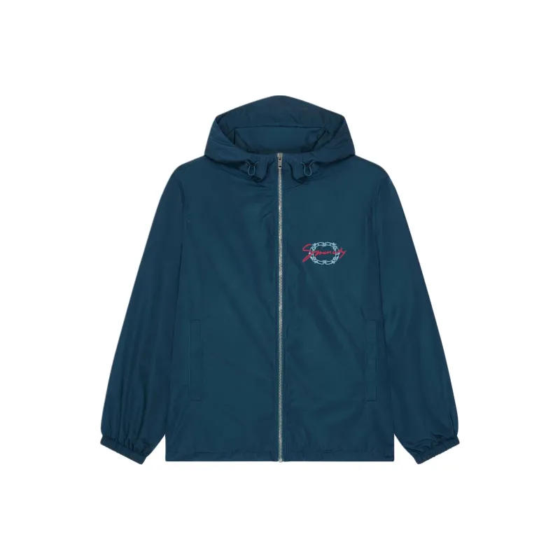 Givenchy x Tomo Campbell Givenchy Logo Trench Coat Men's Gasoline Blue-0