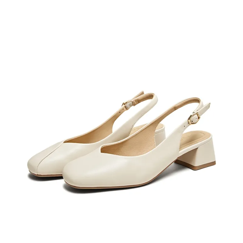 PT'SON High Heels Women's Cream White, Soft Apricot-2