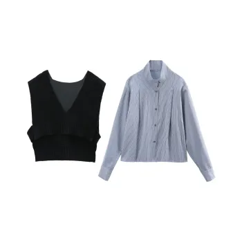 A Paradise For Awakening Shirt Matching Set Women's Blue