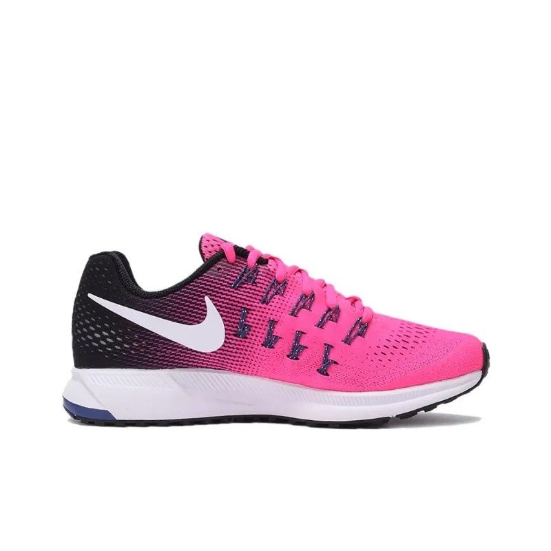 Nike Air Zoom Pegasus 33 Anti Slip Wear Resistant Low Top Running Shoes Women's Pink Black-1
