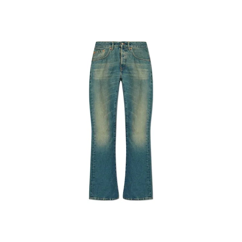 MM6 Maison Margiela Logo Patch Flared Jeans-0