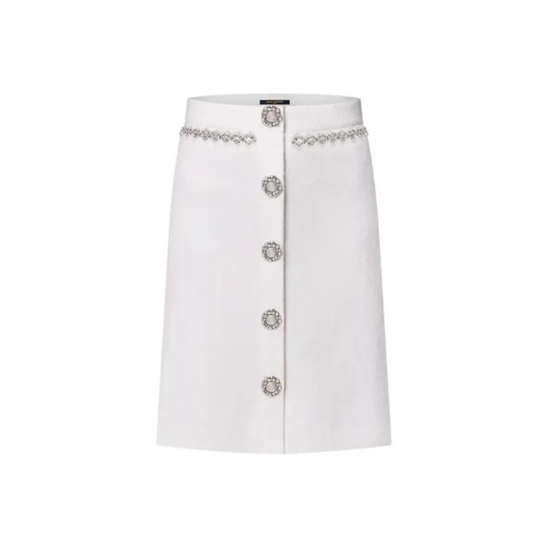 LOUIS VUITTON FW24 Knit Long Skirts Women's White-0