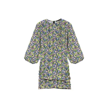 Maje Floral-print Ruched Minidress