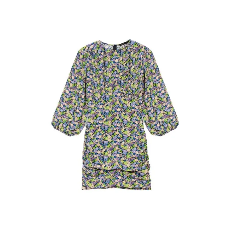 Maje Floral-print Ruched Minidress-0