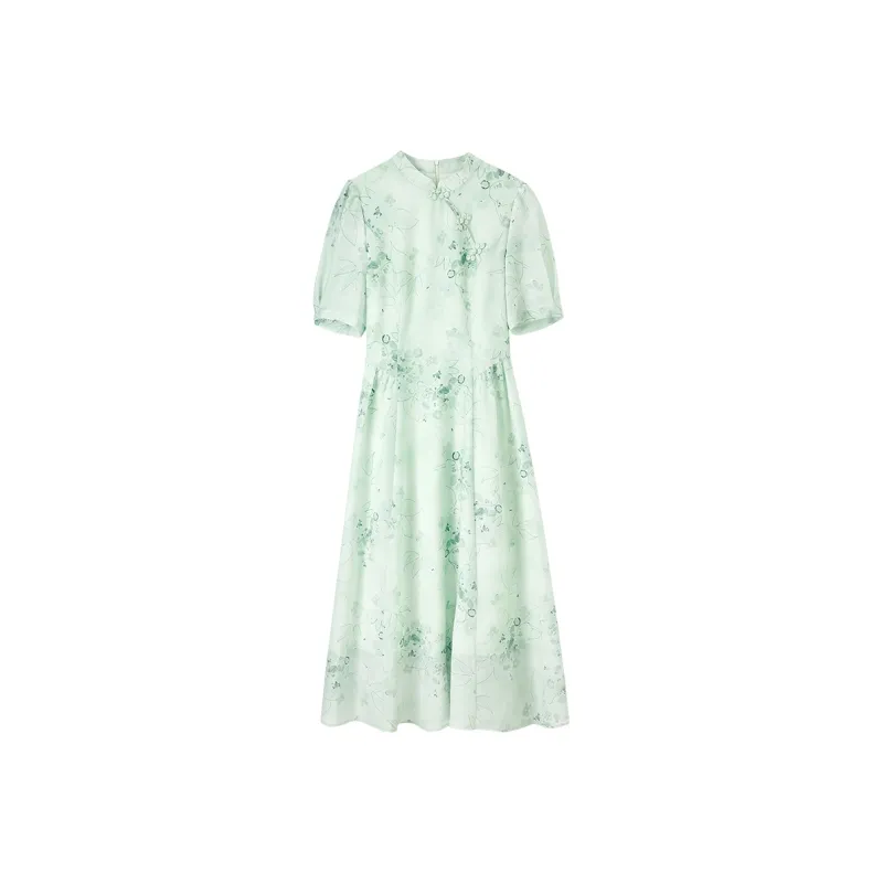 SENTUBILA Short Sleeved Dresses Women's Light Green-0