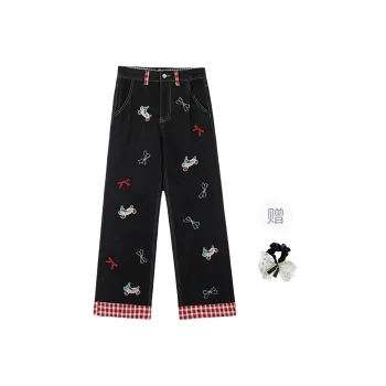 TUSHIFEI Jeans Women's Dark Blue+Hair Tie Included